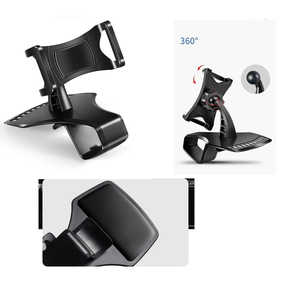 3 in 1 Car GPS Smartphone Holder: Dashboard / Visor Clamp   AC Grid Clip for ZTE nubia Z17 miniS - Black