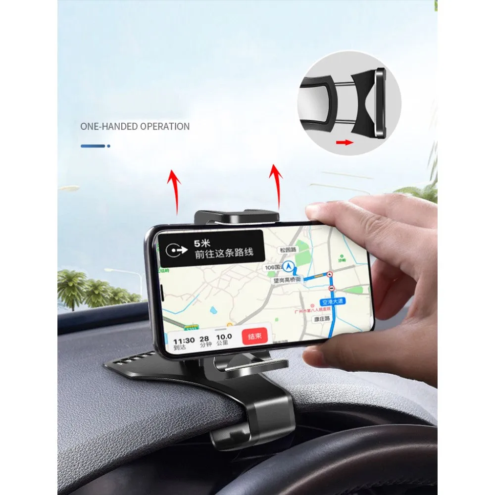 3 in 1 Car GPS Smartphone Holder: Dashboard / Visor Clamp   AC Grid Clip for ZTE nubia Z17 miniS - Black