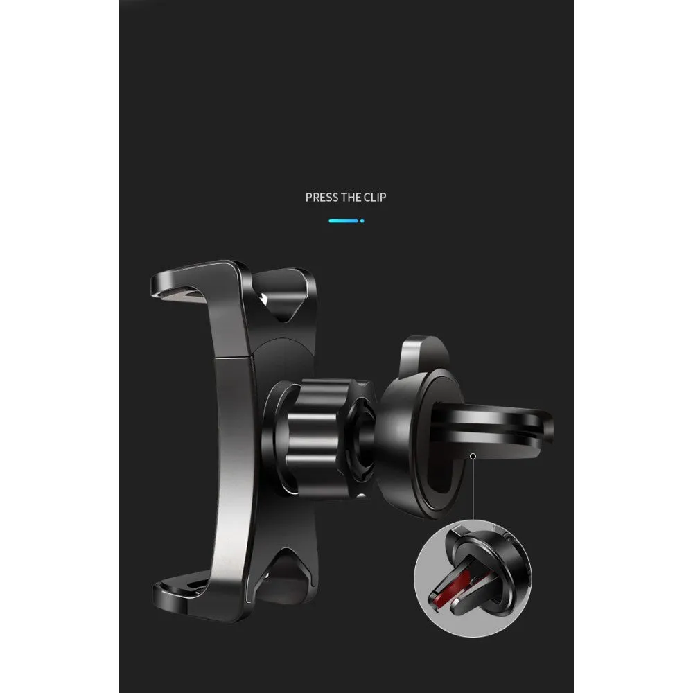 3 in 1 Car GPS Smartphone Holder: Dashboard / Visor Clamp   AC Grid Clip for ZTE nubia Z17 miniS - Black