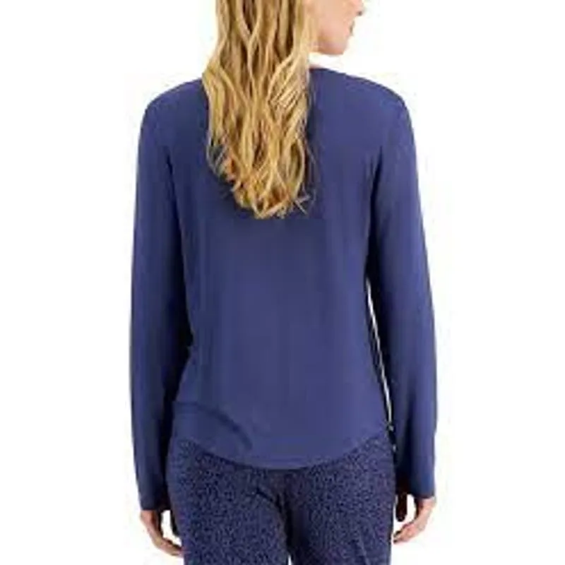 Alfani Ladies Deep Navy Blue Night Shadow Pajama Top, Size 1X