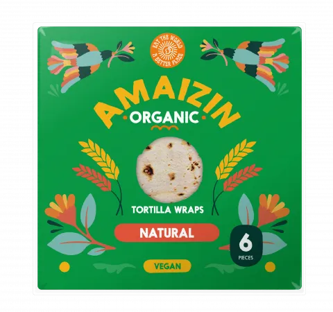 Amaizin Organic Natural Tortilla Wraps - 6 Wraps 240g