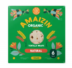 Amaizin Organic Natural Tortilla Wraps - 6 Wraps 240g