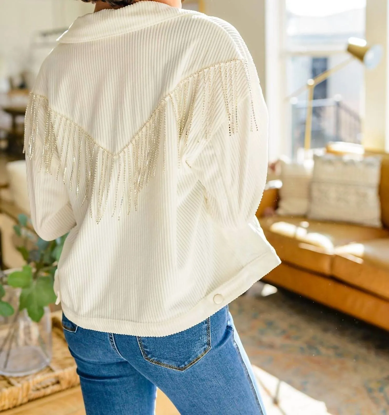 Andree By Unit - Loretta Rhinestone Fringe Jacket