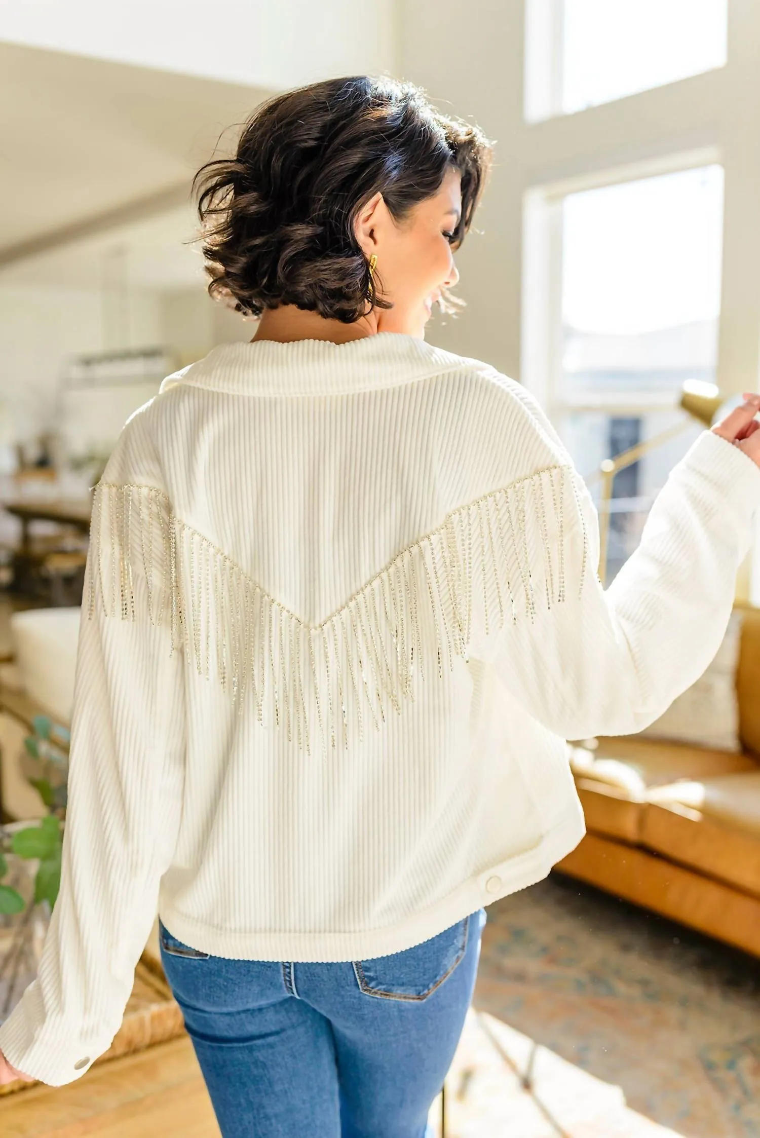 Andree By Unit - Loretta Rhinestone Fringe Jacket