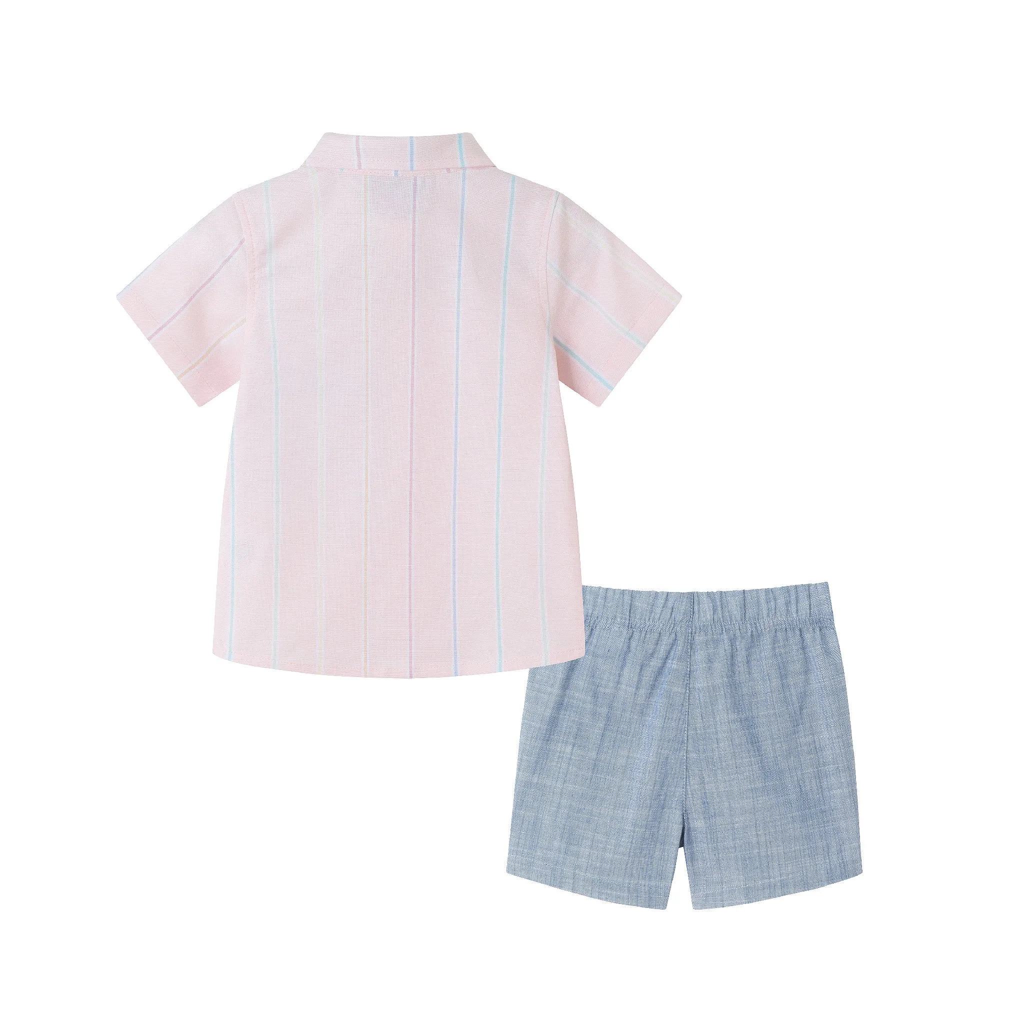 Infant (3-24M) Oxford Shirt & Shorts Set | Pink Striped
