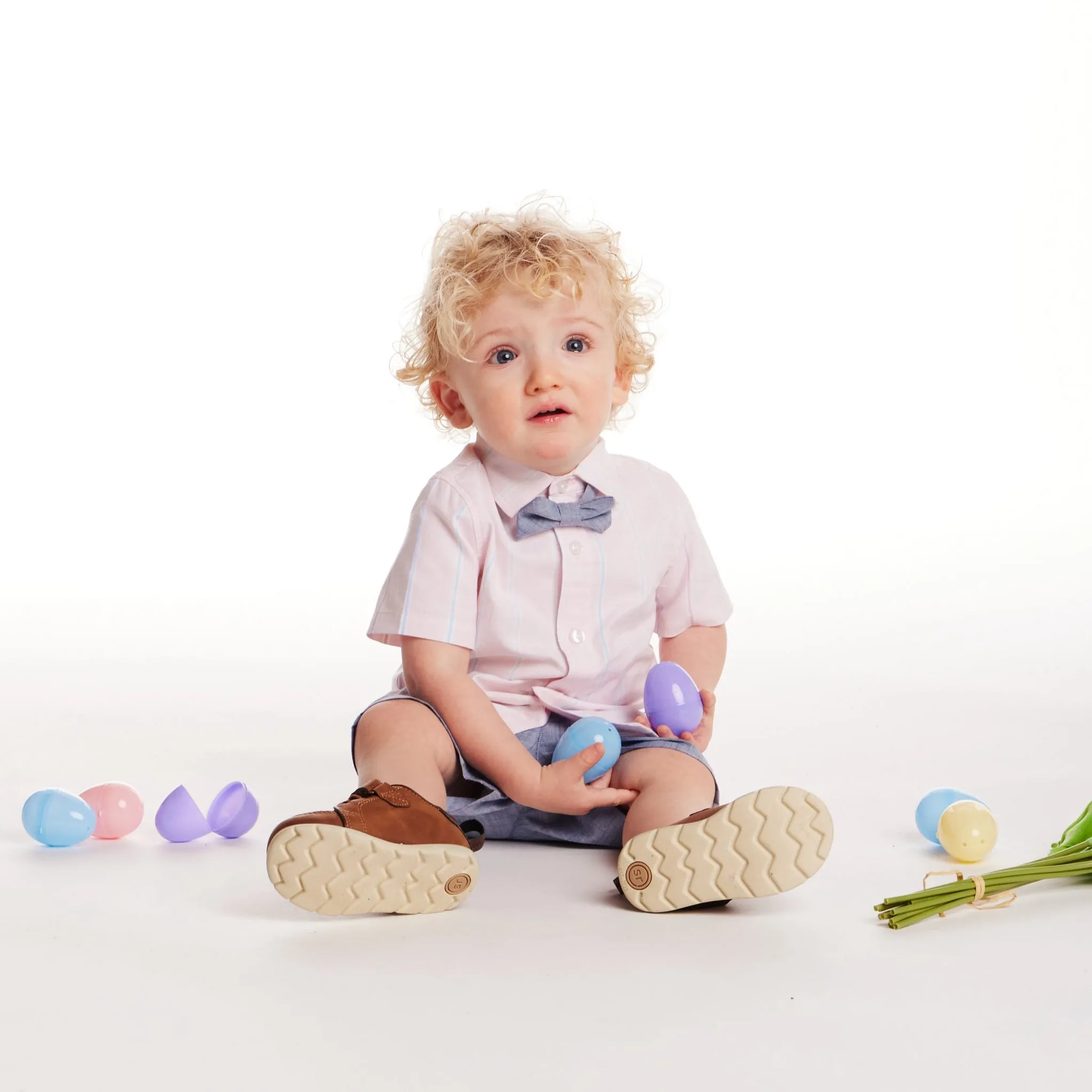 Infant (3-24M) Oxford Shirt & Shorts Set | Pink Striped