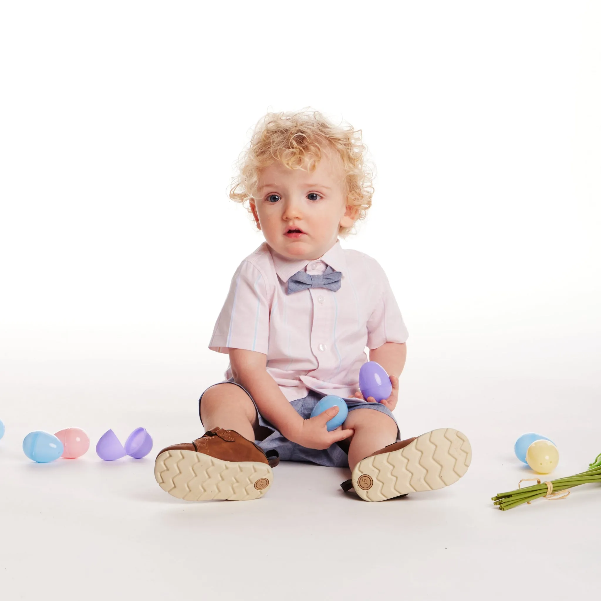 Infant (3-24M) Oxford Shirt & Shorts Set | Pink Striped