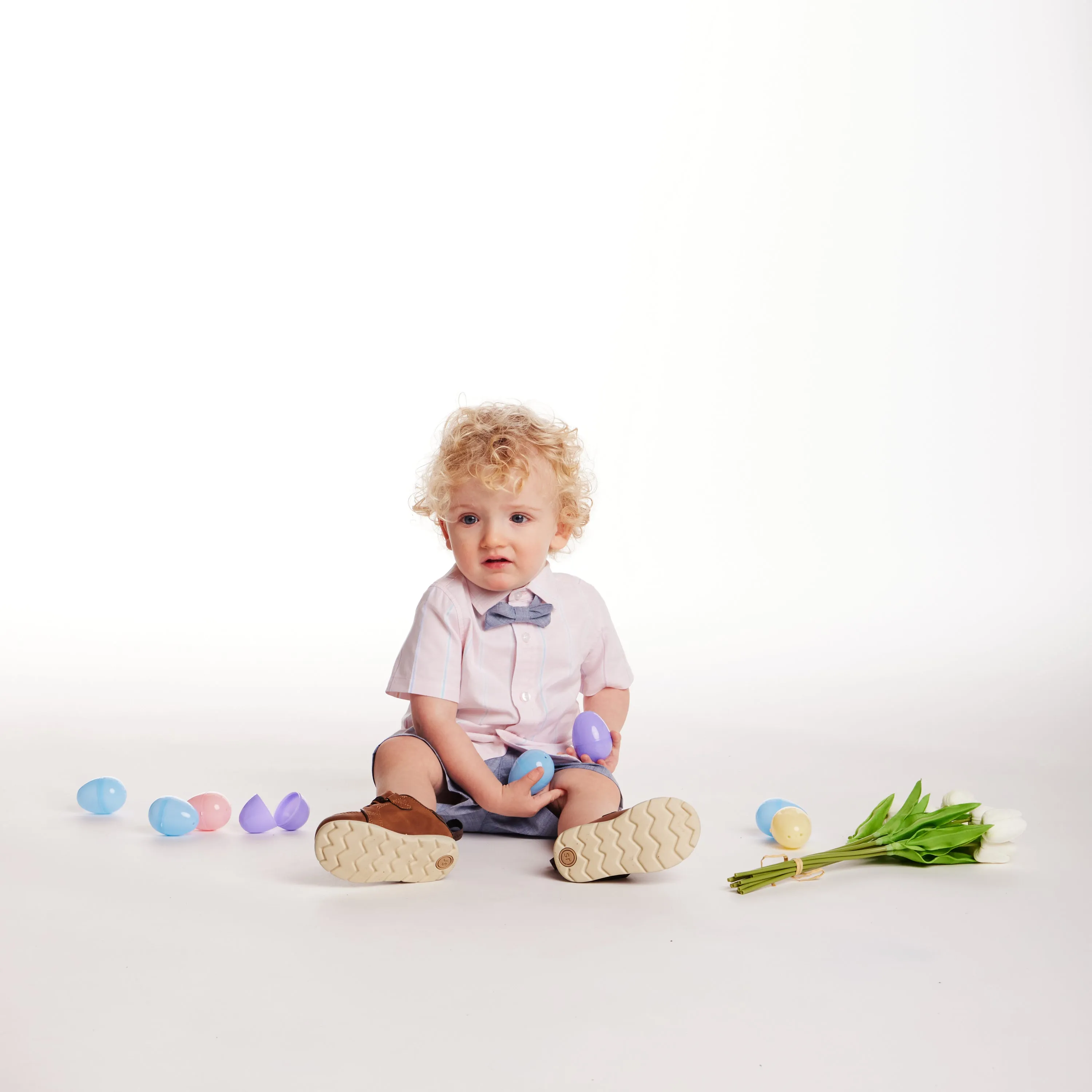 Infant (3-24M) Oxford Shirt & Shorts Set | Pink Striped