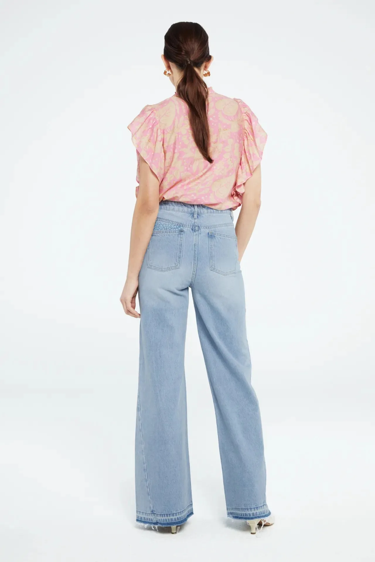 Pre Loved Sally Bibi Blouse in Pink Candy