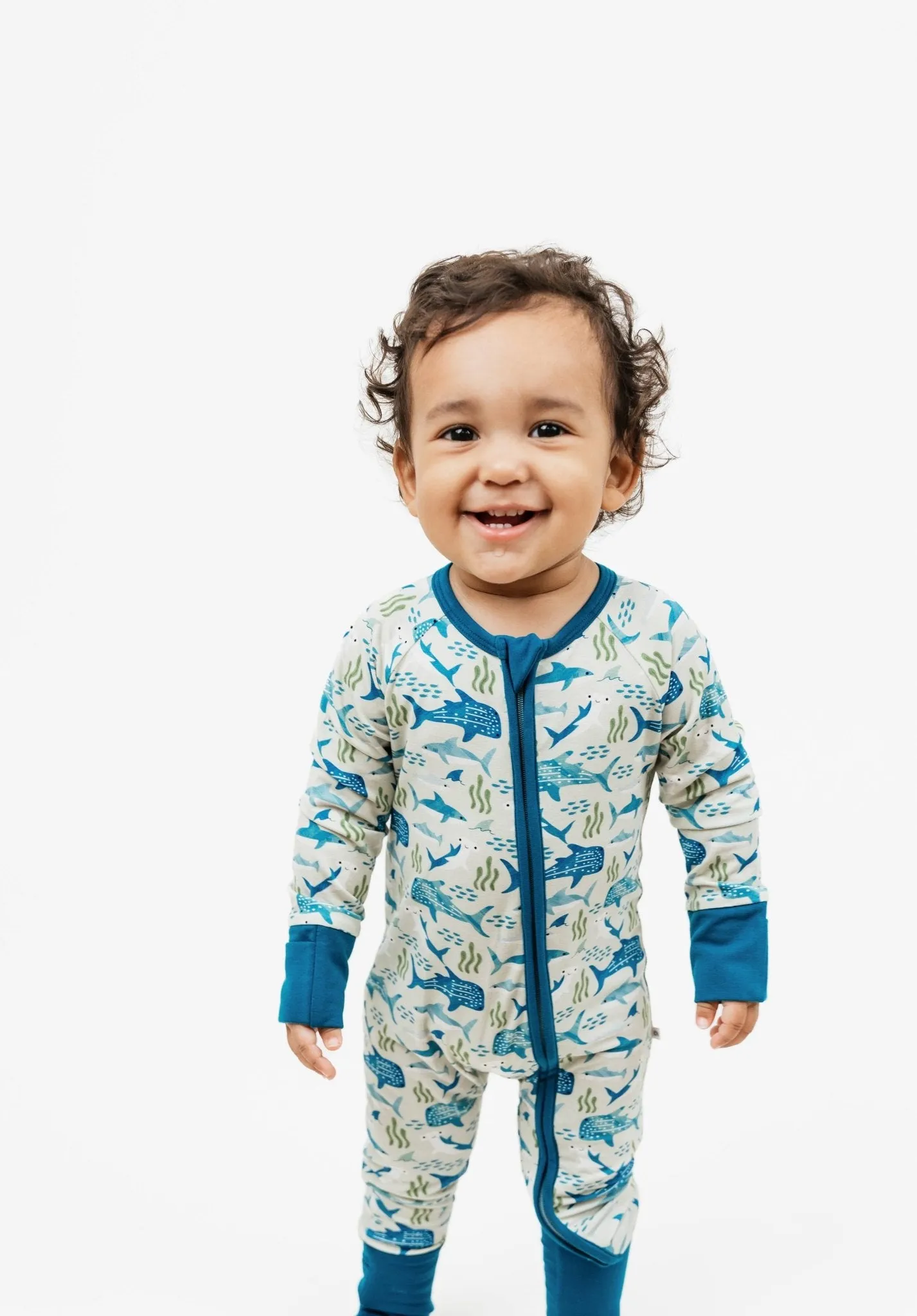 Shark Friends Ocean Bamboo Convertible Baby Pajamas