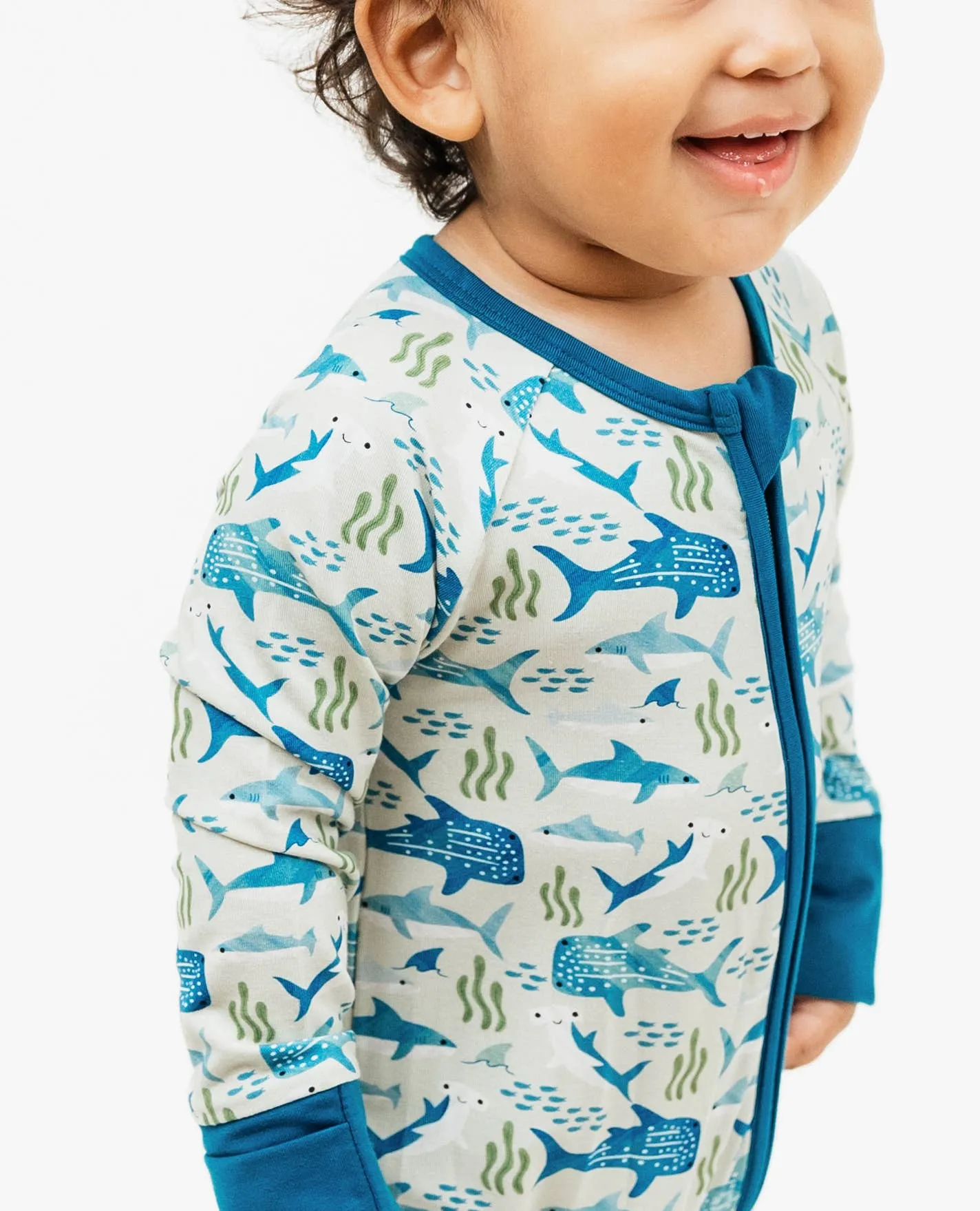 Shark Friends Ocean Bamboo Convertible Baby Pajamas