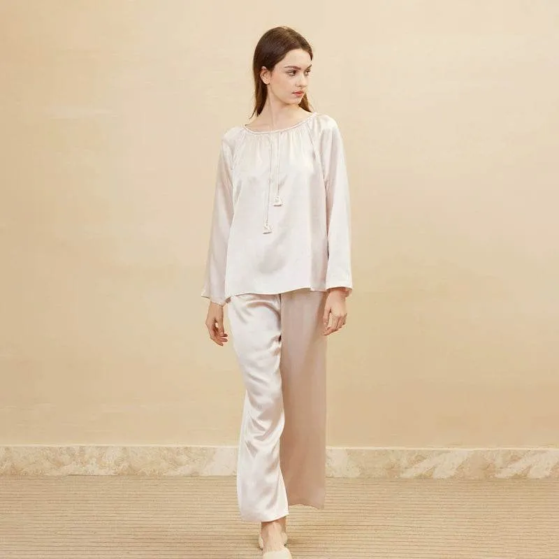 Silk Pajamas - Round Neck Soft & Comfortable Loungewear