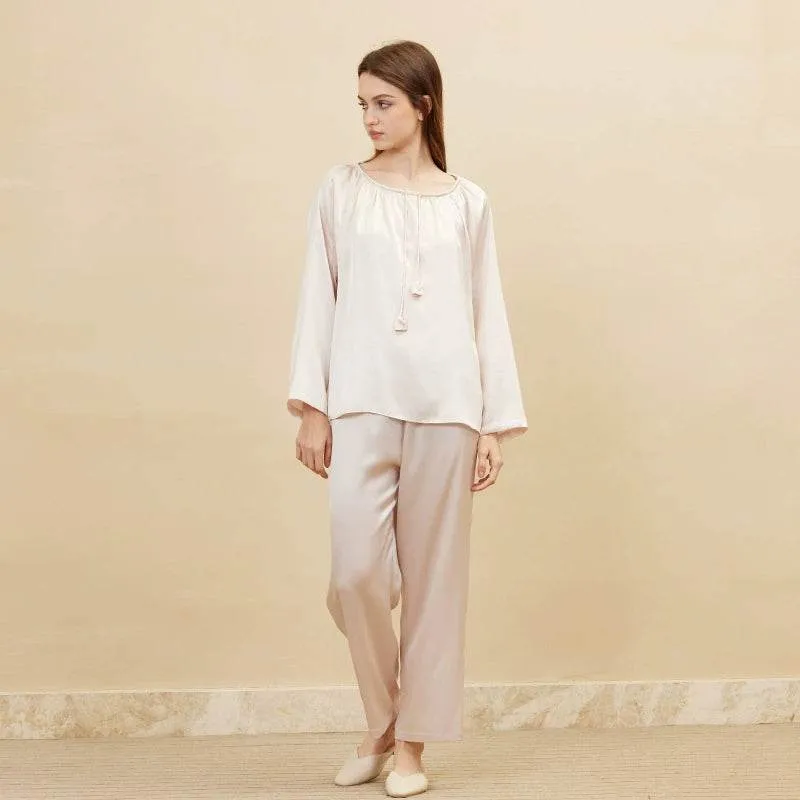 Silk Pajamas - Round Neck Soft & Comfortable Loungewear