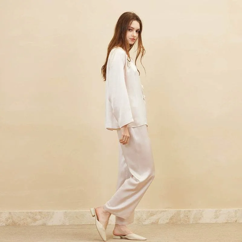 Silk Pajamas - Round Neck Soft & Comfortable Loungewear
