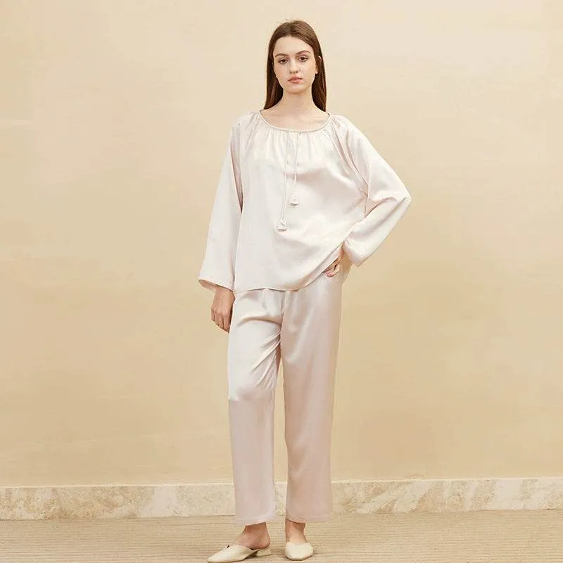 Silk Pajamas - Round Neck Soft & Comfortable Loungewear
