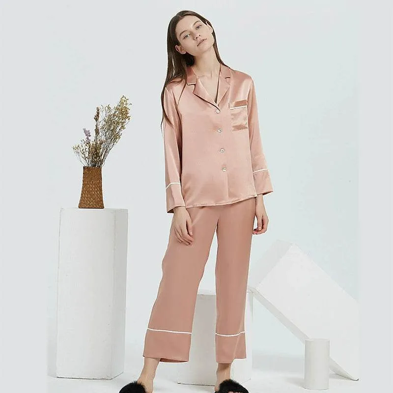 Silk Pajamas - Soft & Elegant Long Sleeve Sleepwear Set